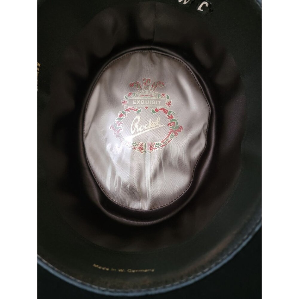 Vintage ROCKEL Men's Black Felt Fedora Hat Hute Max Voigt W Germany Sz 7 (56cm) - Picture 5 of 9